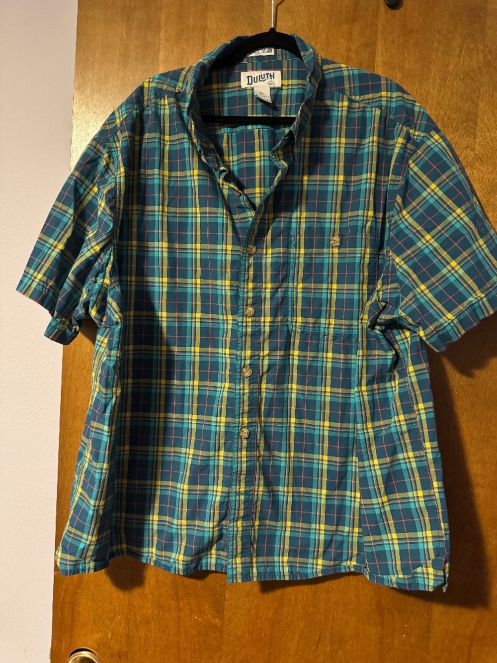 Men's Duluth Trading cotton plaid shirt 2XL Relaxed fit